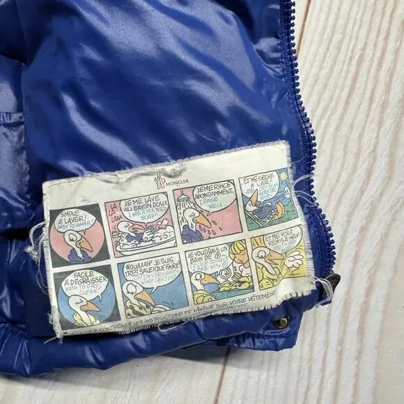 Moncler Enfant Maya Down Jacket Toddler Size 2Y Removeable Hood Glossy Blue - Picture 9 of 15